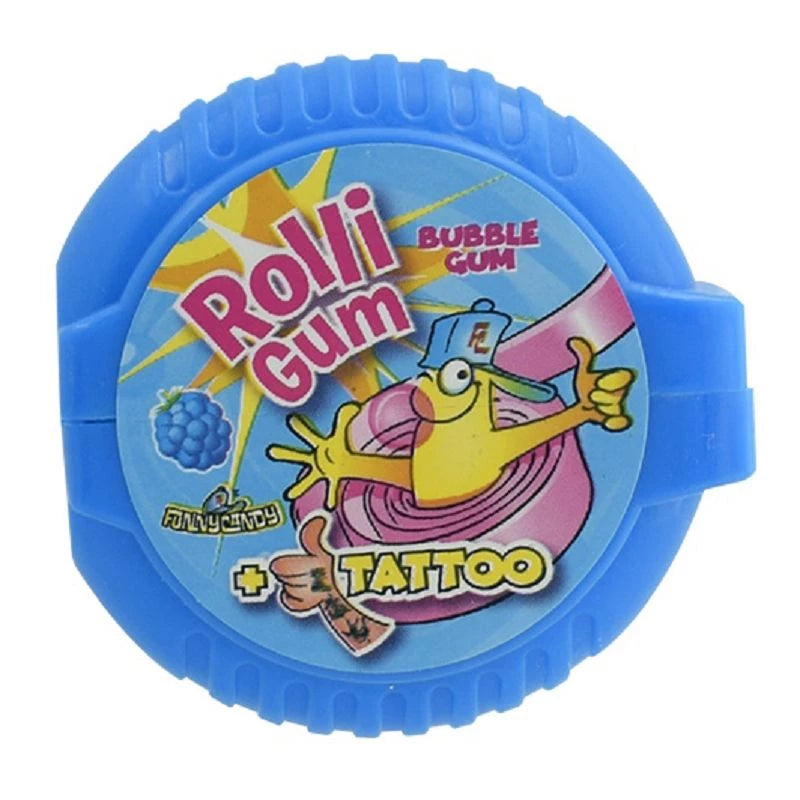 Chewing gum Rolli gum Funny Candy assortis et tattoo X 1